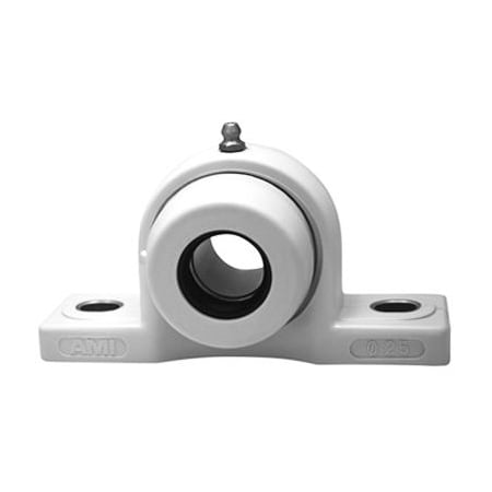 Ami Bearings SINGLE ROW BALL BEARING - 1 IN. STAINLESS SET SCREW BLACK PILLOW BLOCK 2 OPN COV MUCPPL205-16CB